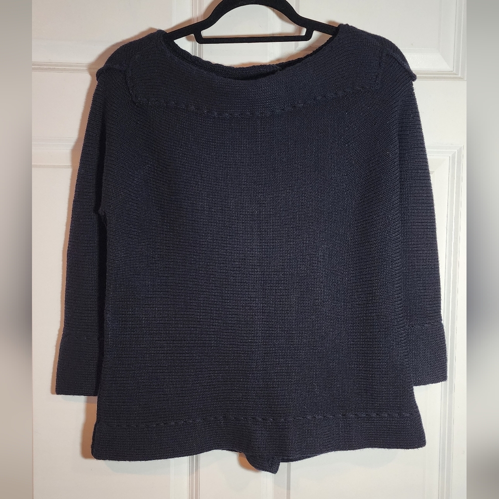 Marc By Marc Jacobs Heavyweight Navy Blue/Black 100% Wool Sweater S